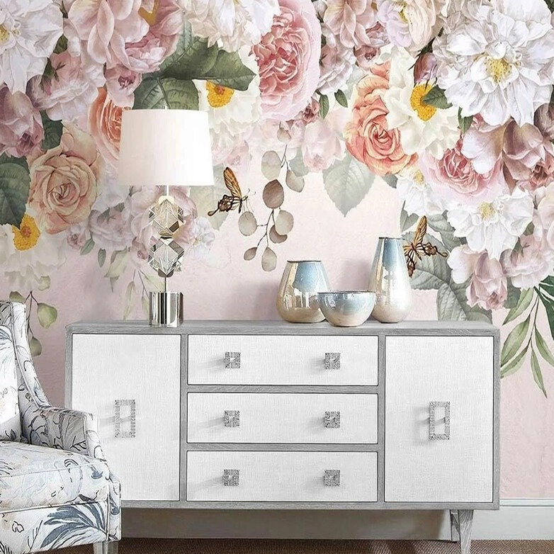 custom-mural-wallpaper-papier-peint-papel-de-parede-wall-decor-ideas-for-bedroom-living-room-dining-room-wallcovering-Nordic-Hand-painted-Rose-Flowers-Romantic-Pastoral-Style-Indoor-Background-Wall-Decorative