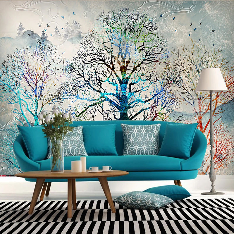 money tree wall art Custom Mural Hand Painted Effect Money Tree Wallpaper