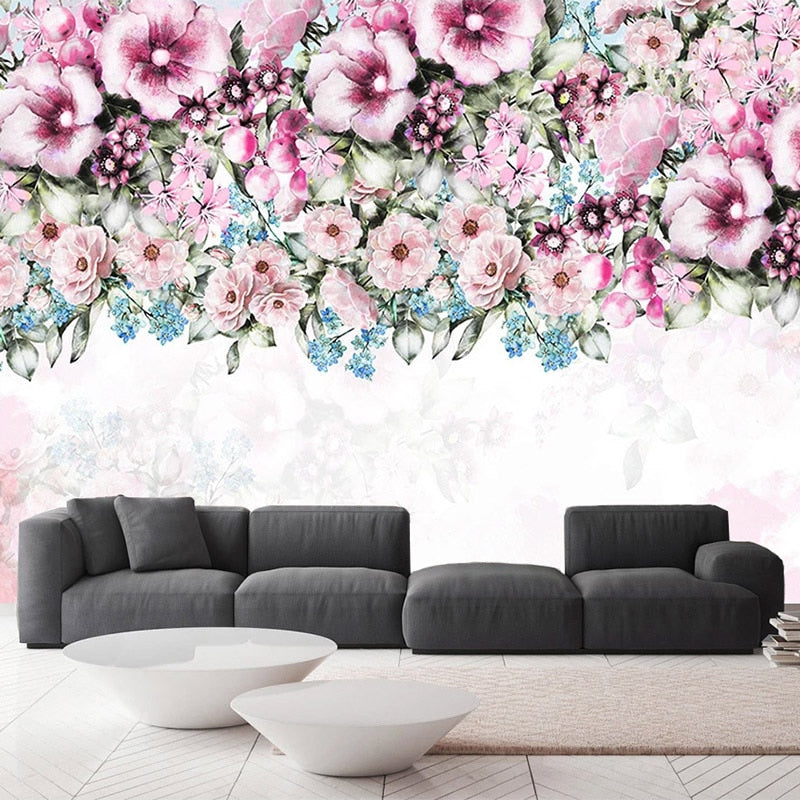 custom-mural-wallpaper-papier-peint-papel-de-parede-wall-decor-ideas-for-bedroom-living-room-dining-room-wallcovering-Modern-Oil-Painting-Pastoral-Flowers