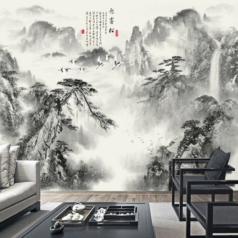 custom-mural-wallpaper-papier-peint-papel-de-parede-wall-decor-ideas-for-bedroom-living-room-dining-room-wallcovering-Chinese-Style-Artistic-Ink-Painting-Waterfall