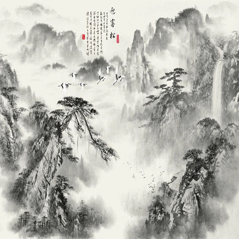 custom-mural-wallpaper-papier-peint-papel-de-parede-wall-decor-ideas-for-bedroom-living-room-dining-room-wallcovering-Chinese-Style-Artistic-Ink-Painting-Waterfall