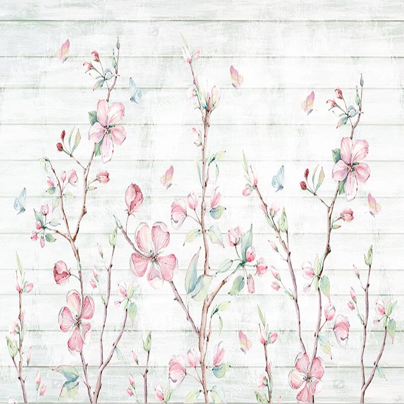 custom-3d-wallpaper-mural-modern-abstract-hand-painted-watercolor-cherry-blossom-wood-grain-butterfly-flowers-mural-living-room-fresco-papier-peint