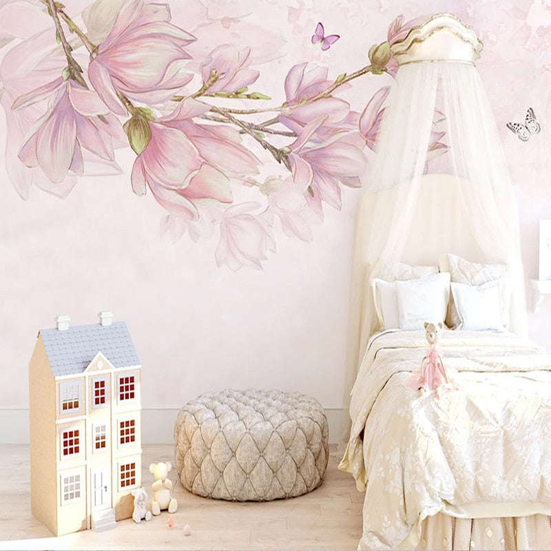 custom-mural-wallpaper-papier-peint-papel-de-parede-wall-decor-ideas-for-bedroom-living-room-dining-room-wallcovering-flowers-floral-pink-wall-art