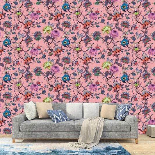 custom-american-country-pastoral-wall-papers-sofa-background-pink-flower-bird-mural-wallpaper-living-room-decoration-wall-cloth-papier-peint