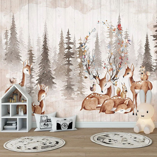custom-mural-wallpaper-3d-hand-painted-forest-vintage-elk-wall-painting-kids-bedroom-background-wall-papel-de-parede-papier-peint