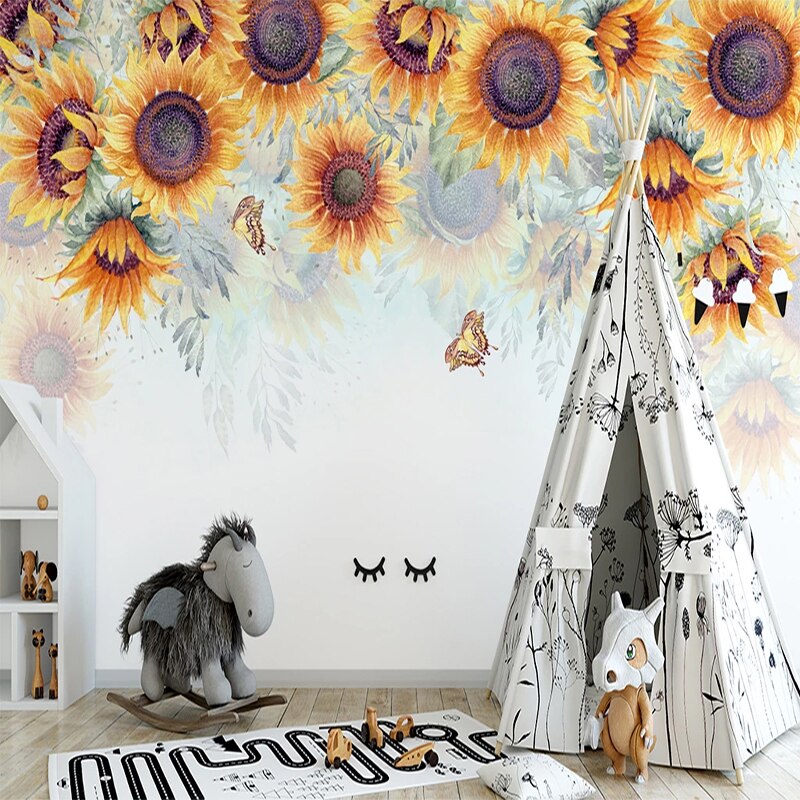 custom-hand-painted-sunflower-pastoral-flower-mural-non-woven-fabric-3d-embossed-wallpaper-for-children-room-bedroom-decoration-papier-peint