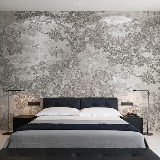 Custom Mural Wallpaper Nordic Jungle Lion Animal (㎡)