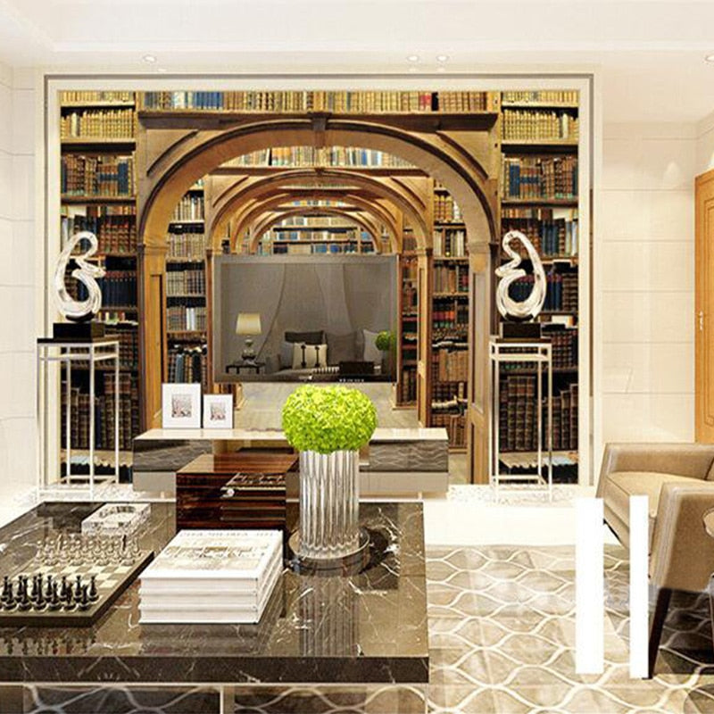 custom-mural-wallpaper-papier-peint-papel-de-parede-wall-decor-ideas-for-bedroom-living-room-dining-room-wallcovering-Retro-Nostalgia-Bookshelf-Wallpaper-Hotel-Restaurant-Bedroom-Study-Library