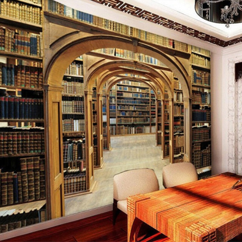 custom-mural-wallpaper-papier-peint-papel-de-parede-wall-decor-ideas-for-bedroom-living-room-dining-room-wallcovering-Retro-Nostalgia-Bookshelf-Wallpaper-Hotel-Restaurant-Bedroom-Study-Library