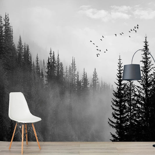 custom-mural-wallpaper-papier-peint-papel-de-parede-wall-decor-ideas-for-bedroom-living-room-dining-room-wallcovering-3D-Misty-Bird-Forest