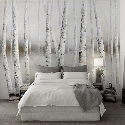 custom-mural-wallpaper-papier-peint-papel-de-parede-wall-decor-ideas-for-wallcovering-Birch-Forest-Oil-Painting-Fresco