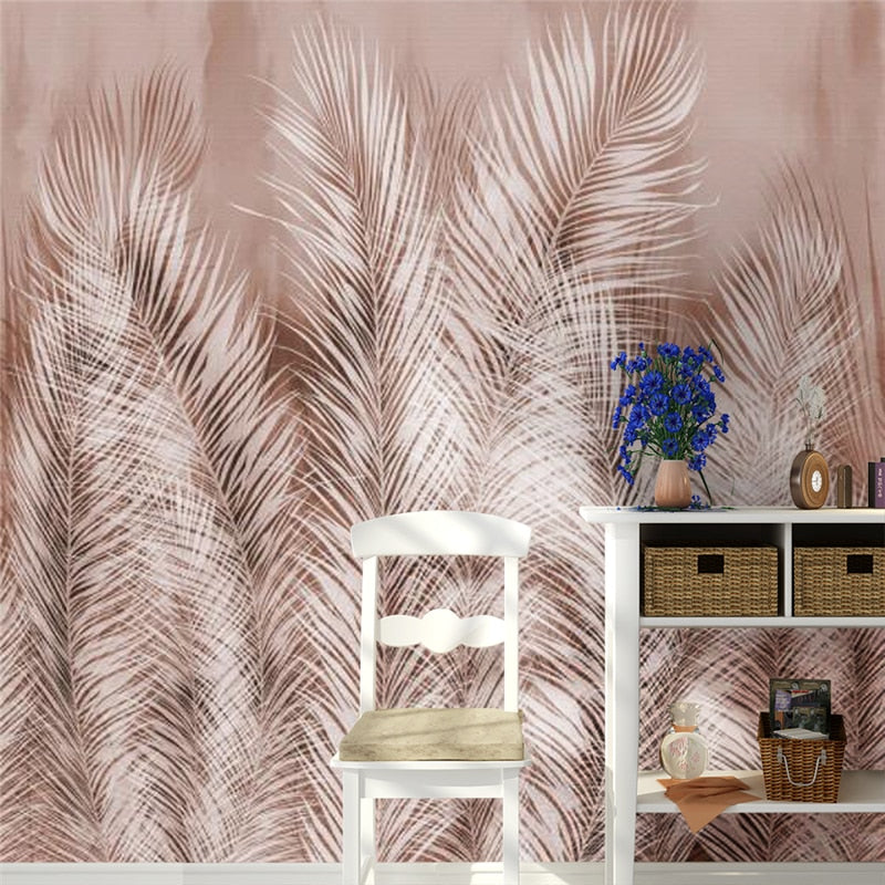 custom-mural-wallpaper-abstract-color-palm-leaf-background-wall-painting-papier-peint