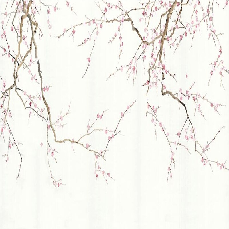 custom-mural-wallpaper-papier-peint-papel-de-parede-wall-decor-ideas-for-wallcovering-Chinese-Style-Hand-Painted-Plum-Blossom-Flowers