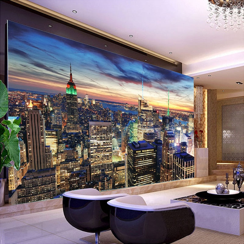 Custom Size Mural Wallpaper New York City Night View BVM Home