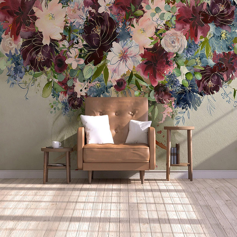 custom-mural-wallpaper-modern-hand-painted-watercolor-rose-flowers-figure-photo-wall-painting-self-adhesive-living-room-stickers-papier-peint