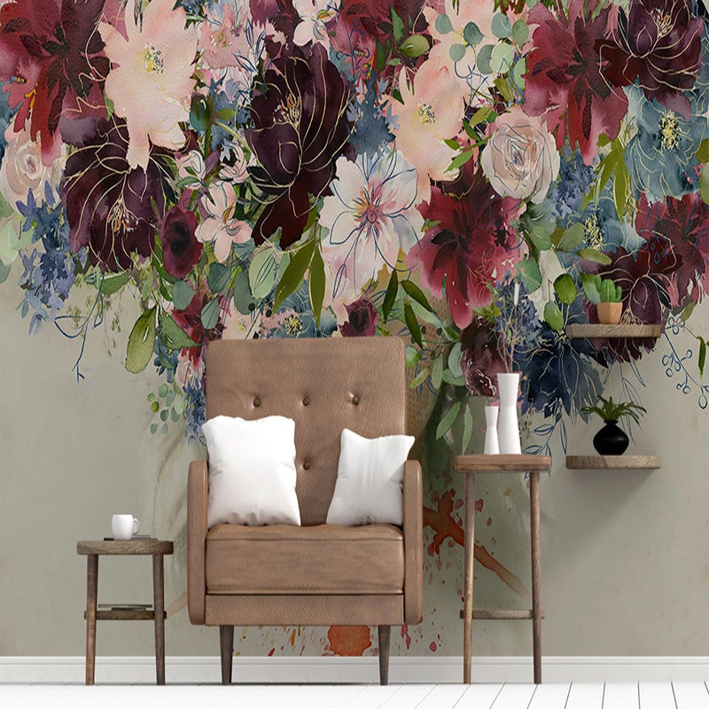 custom-mural-wallpaper-modern-hand-painted-watercolor-rose-flowers-figure-photo-wall-painting-self-adhesive-living-room-stickers-papier-peint