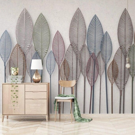 custom-mural-wallpaper-papier-peint-papel-de-parede-wall-decor-ideas-for-bedroom-living-room-dining-room-wallcovering-Retro-Wrought-Iron-Embossed-Leaves-Simple-3D-Stereo-TV-Background-Wall