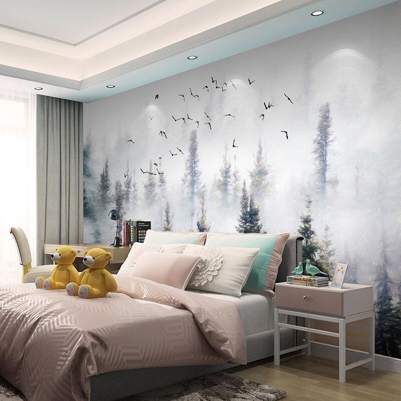 custom-photo-hand-painted-forest-clouds-flying-birds-oil-painting-bedroom-study-living-room-sofa-tv-background-mural-wall-paper-papier-peint