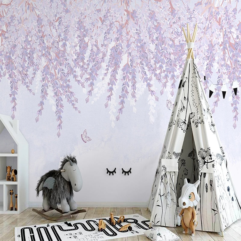 custom-mural-wallpaper-papier-peint-papel-de-parede-wall-decor-ideas-for-bedroom-living-room-dining-room-wallcovering-3D-Purple-Flower-Vine-Romantic