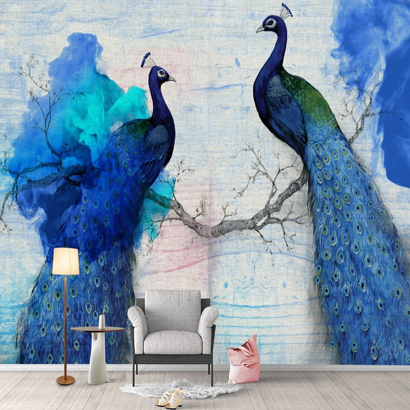 custom-mural-wallpaper-papier-peint-papel-de-parede-wall-decor-ideas-for-bedroom-living-room-dining-room-wallcovering-Chinese-Style-blue-Peacock