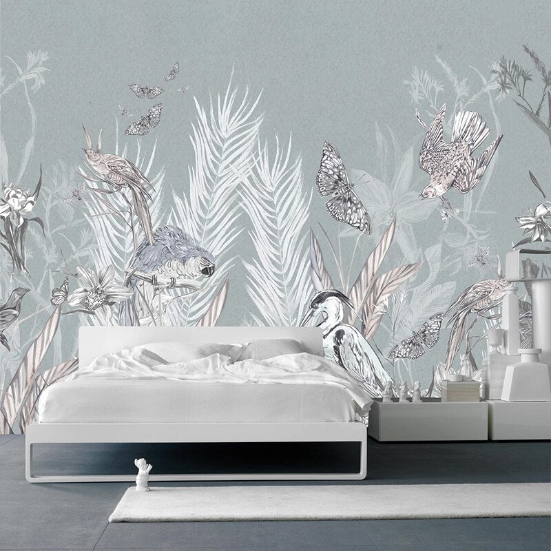 custom-mural-wallpaper-papier-peint-papel-de-parede-wall-decor-ideas-for-wallcovering-Self-Adhesive-Modern-Retro-Tropical-Plants