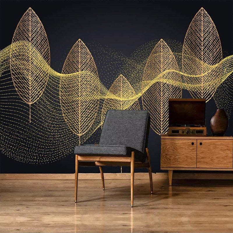 custom-photo-wallpaper-mural-modern-bedroom-living-room-3d-creative-golden-leaves-abstract-lines-background-wall-painting-canvas-papier-peint