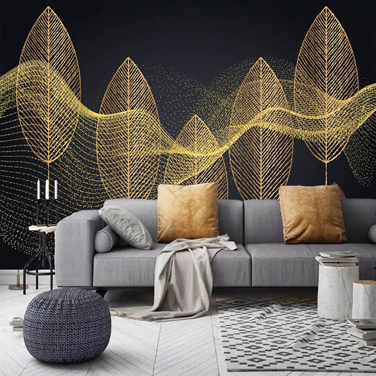 custom-photo-wallpaper-mural-modern-bedroom-living-room-3d-creative-golden-leaves-abstract-lines-background-wall-painting-canvas-papier-peint