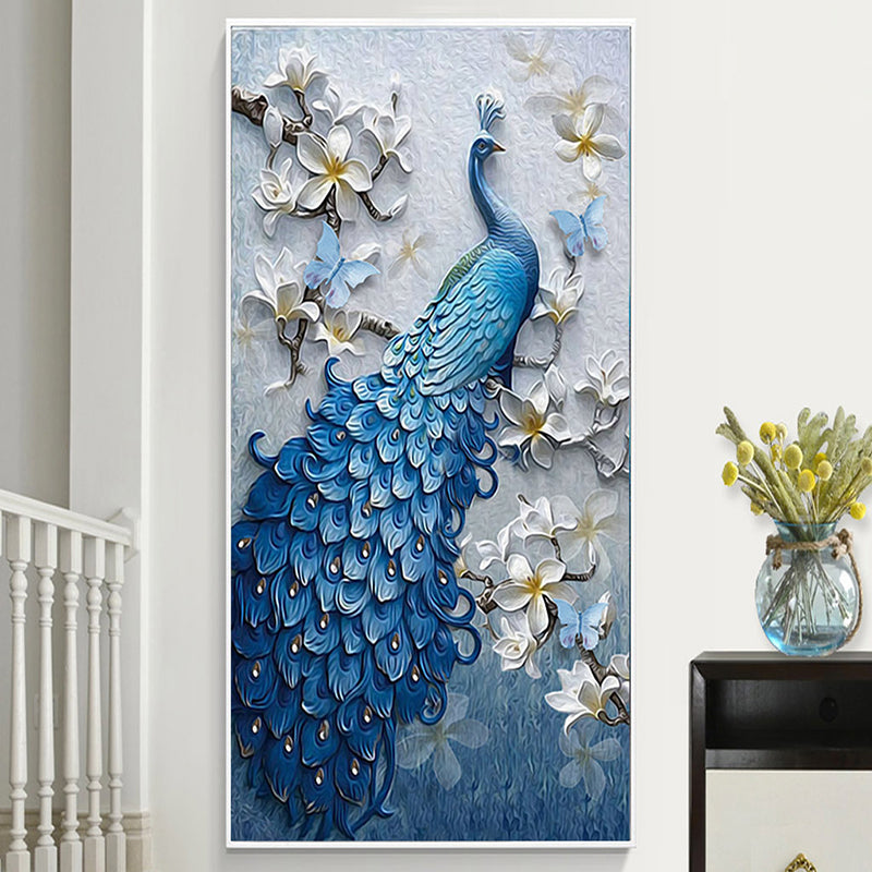 entrance-mural-hallway-corridor-peacock-flower