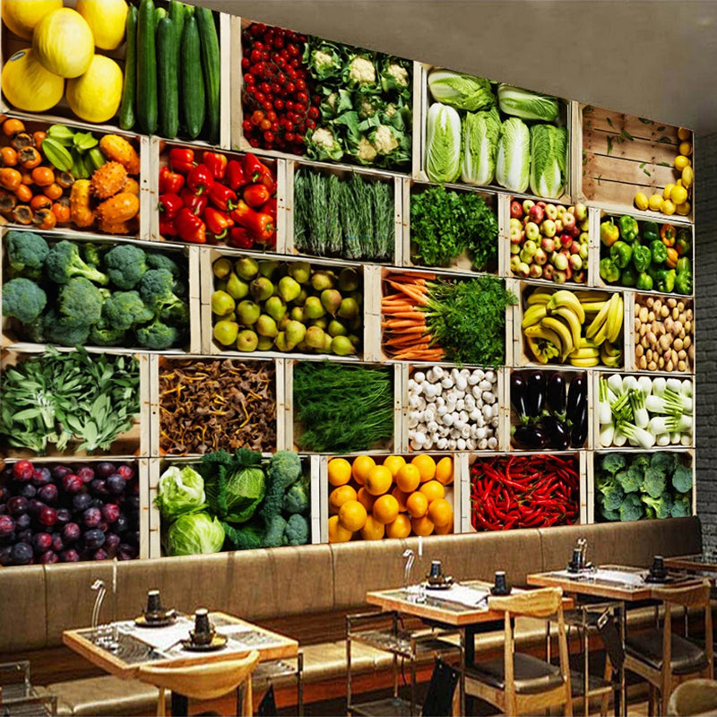 Custom Wallpaper Mural Vegetable Fruit Market | BVM Home