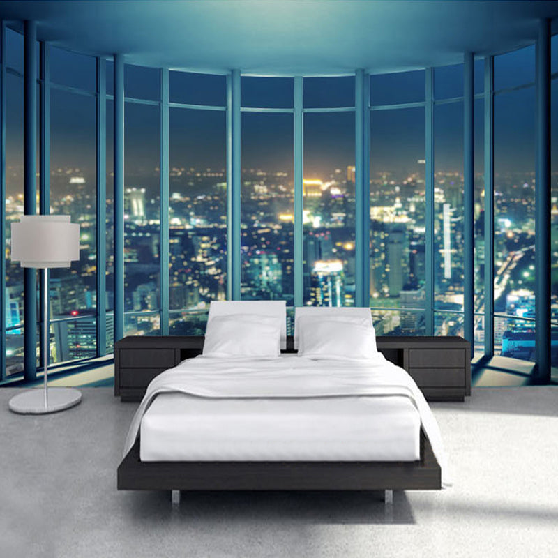 Beautiful Night View Of The City Outside The Window Living Room Bedroom Tv  Background Wall 3d Wallpaper - Wallpapers - AliExpress
