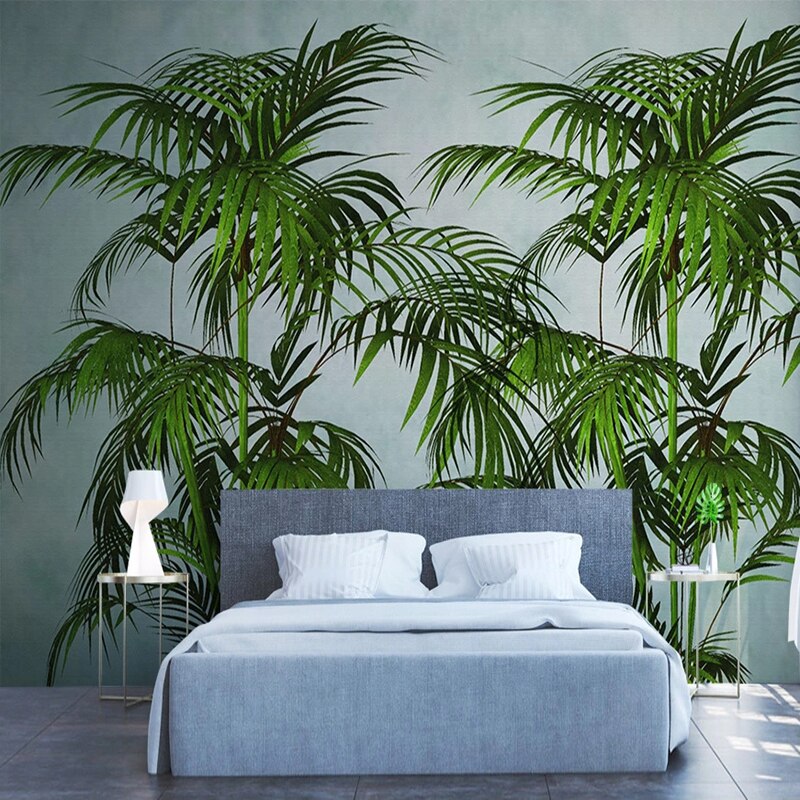 custom-mural-wallpaper-papier-peint-papel-de-parede-wall-decor-ideas-for-bedroom-living-room-dining-room-wallcovering-tropical-Green-Plant-Banana-Leaf