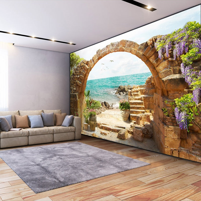 custom-wall-mural-wallpaper-garden-stone-arches-sea-view-3d-photo-wallpaper-for-living-room-sofa-bedroom-backdrop-large-murals
