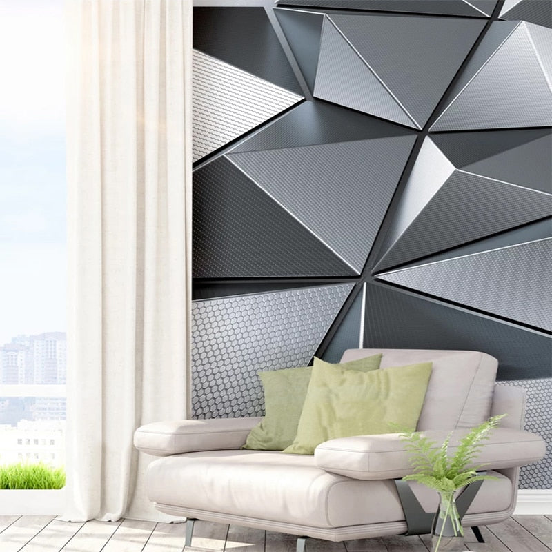 Custom 3D Abstract Geometric Pattern Wallpaper Mural – Modern Peel & Stick Design for Home & Office Decor