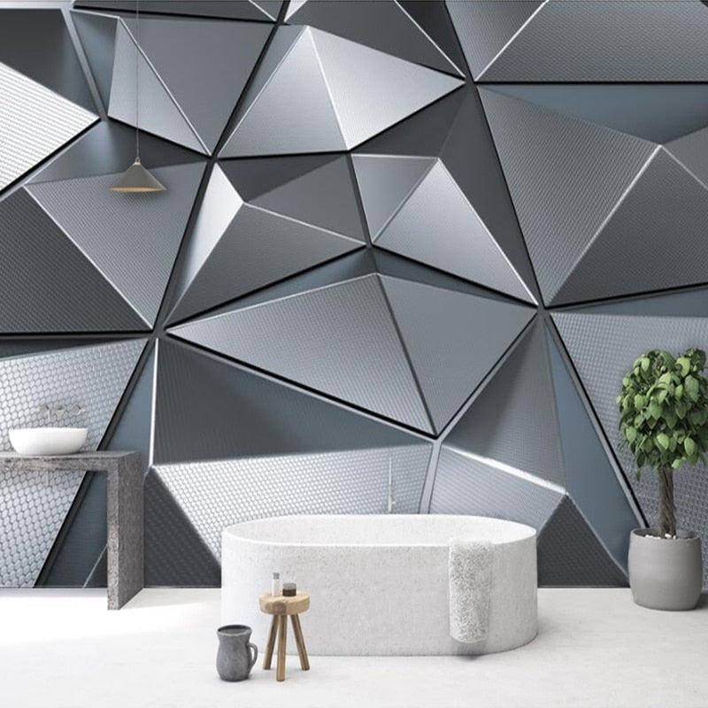 Custom 3D Abstract Geometric Pattern Wallpaper Mural – Modern Peel & Stick Design for Home & Office Decor