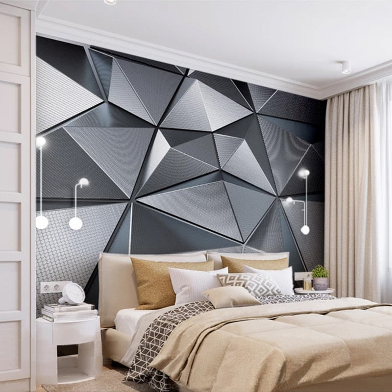 Custom 3D Abstract Geometric Pattern Wallpaper Mural – Modern Peel & Stick Design for Home & Office Decor