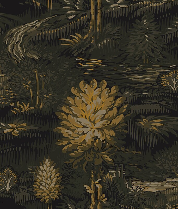 Custom Wallpaper Mural Pastoral Garden Creek River Woods