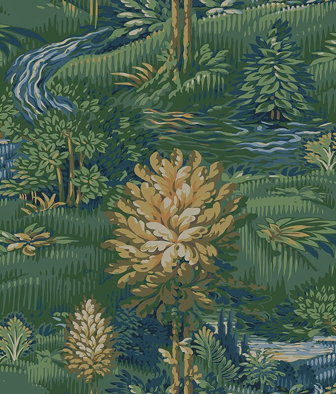 Custom Wallpaper Mural Pastoral Garden Creek River Woods