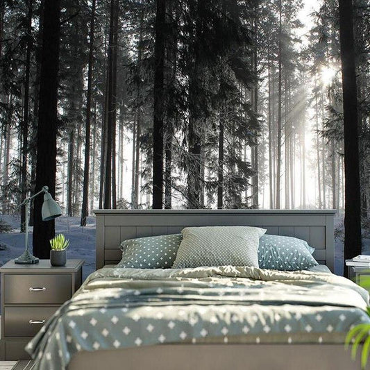 custom-size-wall-mural-3d-wallcovering-decorative-wallpaper-black-and-white-trees-forest-scene-background-wall-painting-landscape-snow-mountain-forest