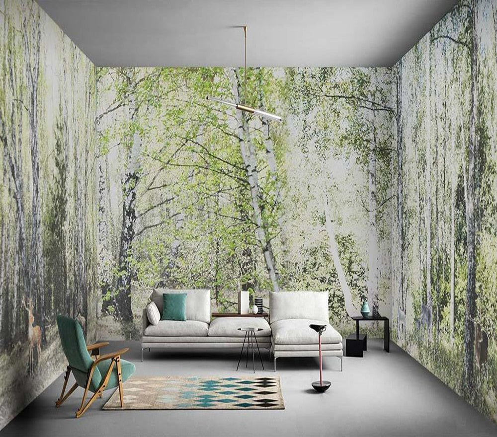 custom-size-wall-mural-decorative-wallpaper-small-forest-background-wall-painting