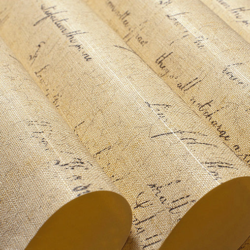 Nostalgia English Letters Wallpaper-Yellow (5.3 ㎡)