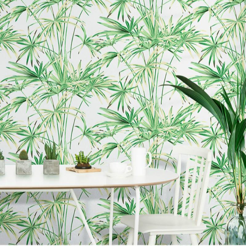 green-leaves-tropical-wall-paper-natural-bamboo-pattern-wallpaper-papier-peint