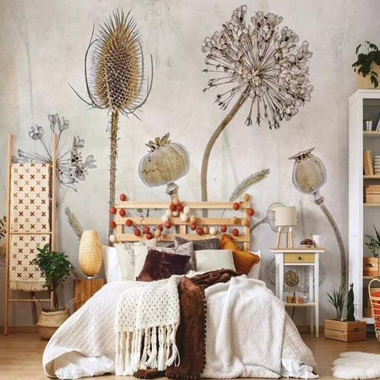 custom-wallpaper-mural-dry-branches-flower-specimens-hand-painted-american-pastoral-background-wall-3d-wallpaper-papier-peint