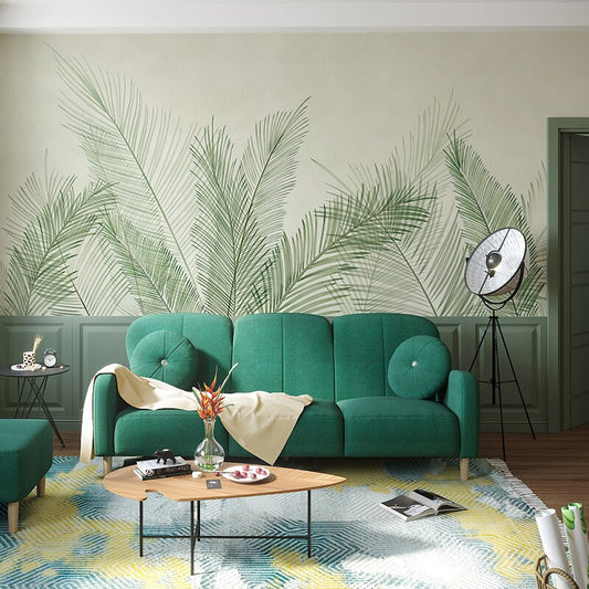 custom-photo-murale-wallpaper-wall-murals-leaf-leaves-bohemian-aesthetics-khaki-green-mural-living-room-sofa-bedroom-home-decor-papier-peint