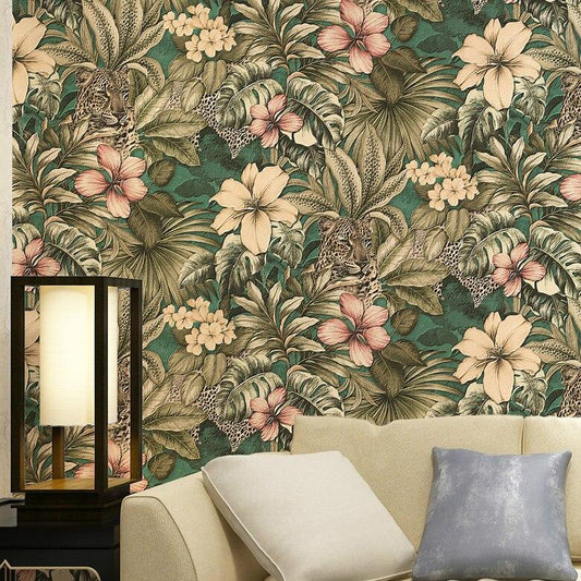 jungle-and-leopard-floral-tropical-wallpaper-roll-luxury-vinyl-bedroom-background-wall-paper-papier-peint