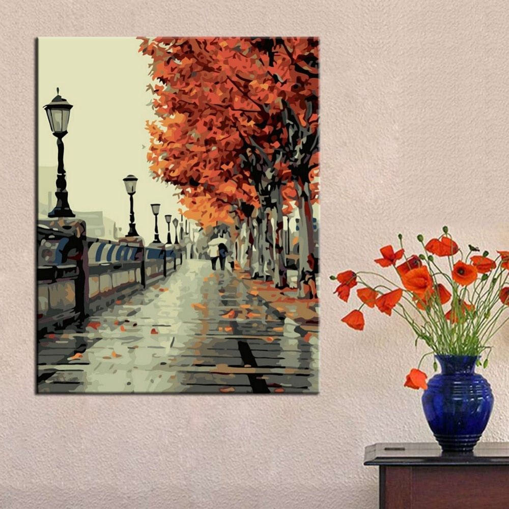 DIY Scenery Oil Painting Paint by Numbers Canvas Wall Art