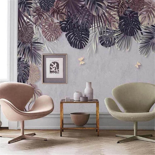 custom-3d-wallpaper-mural-nordic-hand-painted-retro-style-tropical-plant-indoor-background-wall-papier-peint