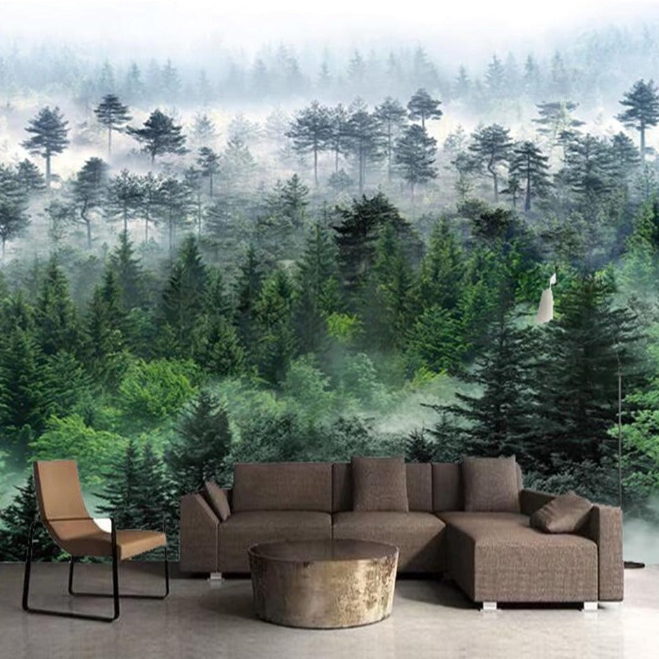 custom-photo-3d-wallpaper-mural-nordic-foggy-mountain-pine-forest-living-room-sofa-decoration-background-wall-papier-peint