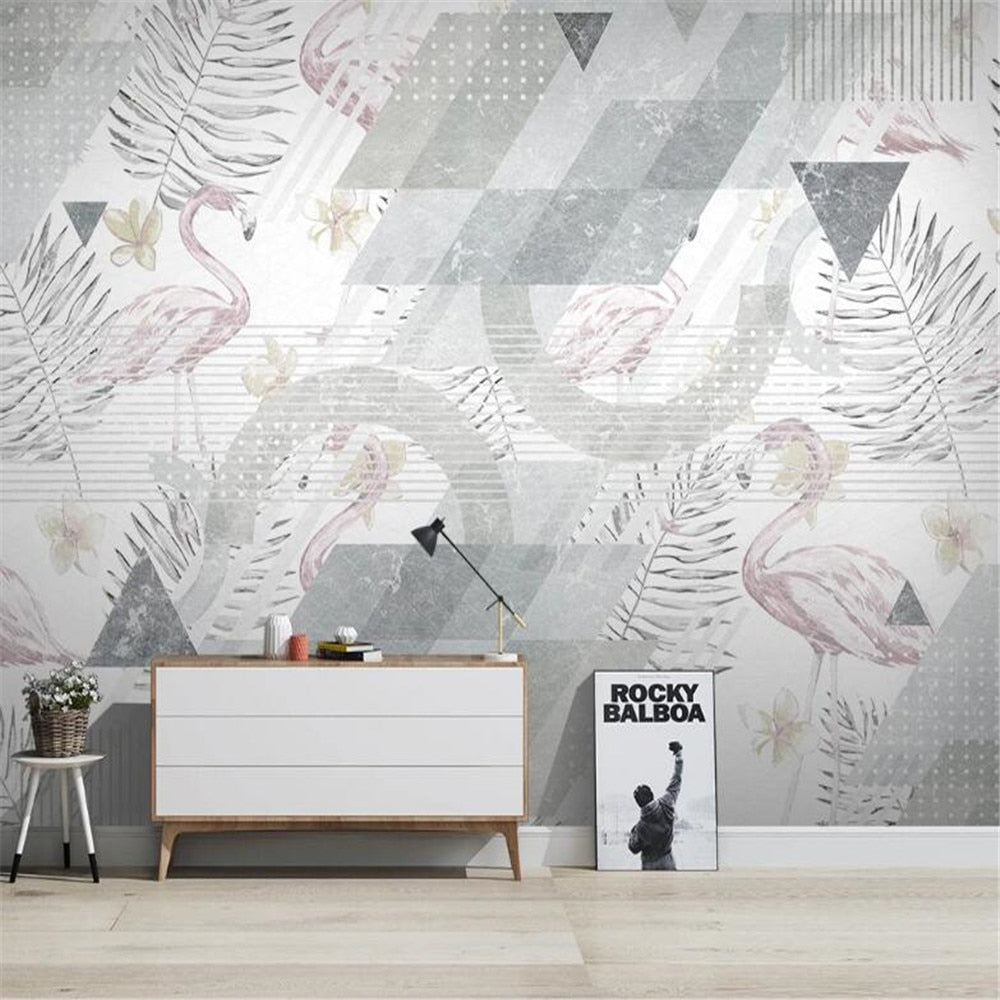 custom-mural-wallpaper-3d-living-room-bedroom-home-decor-wall-painting-papel-de-parede-papier-peint-nordic-abstract-geometric-flamingo-tropical-plant