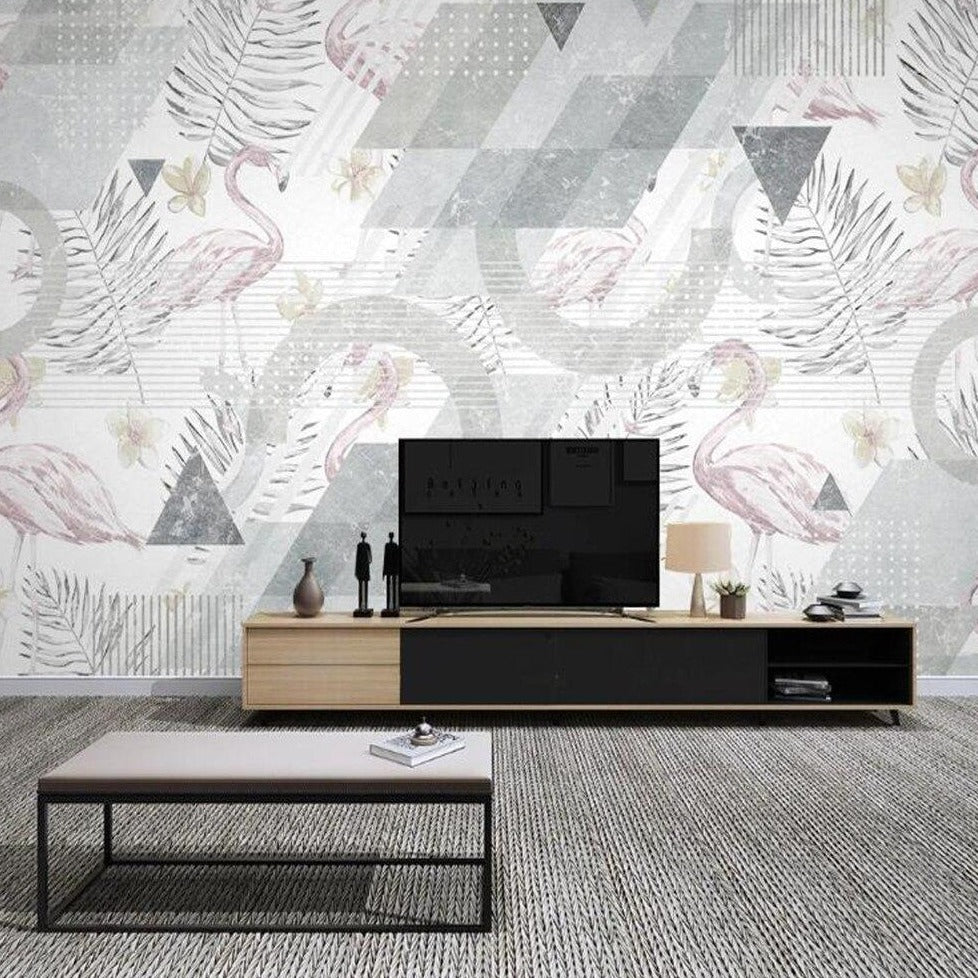 custom-mural-wallpaper-3d-living-room-bedroom-home-decor-wall-painting-papel-de-parede-papier-peint-nordic-abstract-geometric-flamingo-tropical-plant