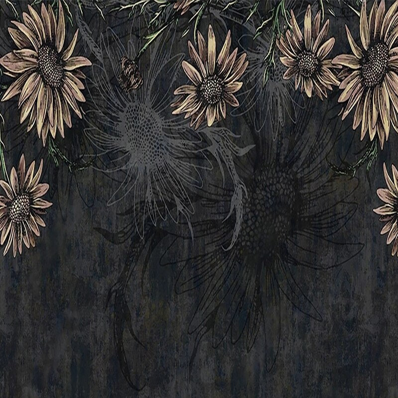 custom-mural-wallpaper-papier-peint-papel-de-parede-wall-decor-ideas-for-bedroom-living-room-dining-room-wallcovering-Modern-Nordic-Minimalist-Dark-Flowers